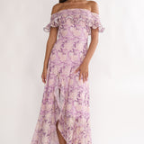 Moonlit Magic Off-Shoulder Maxi Dress Floral Dress