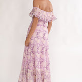 Moonlit Magic Off-Shoulder Maxi Dress Floral Dress
