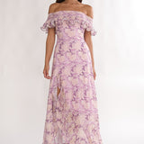Moonlit Magic Off-Shoulder Maxi Dress Floral Dress