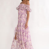 Moonlit Magic Off-Shoulder Maxi Dress Floral Dress