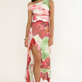 Moonlit Magic Asymmetric Neckline Maxi Dress Floral
