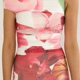 Moonlit Magic Asymmetric Neckline Maxi Dress Floral