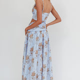 First Dates Waist Cut-Out Maxi Dress Floral Blue