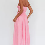 First Dates Waist Cut-Out Maxi Dress Pink