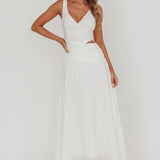 First Dates Waist Cut-Out Maxi Dress White