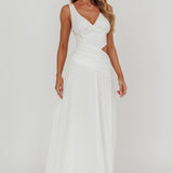 First Dates Waist Cut-Out Maxi Dress White