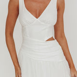 First Dates Waist Cut-Out Maxi Dress White