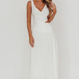 First Dates Waist Cut-Out Maxi Dress White