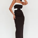 Switched On Column Maxi Skirt Black