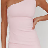 Lights On One-Shoulder Drop Waist Maxi Dress Pink