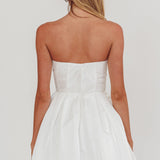 Loveless Strapless Flared Mini Dress Off White
