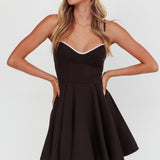 Scully Frill Trim A-Line Mini Dress Black