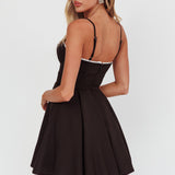Scully Frill Trim A-Line Mini Dress Black