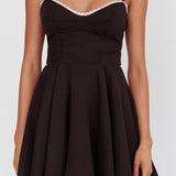 Scully Frill Trim A-Line Mini Dress Black