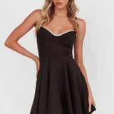 Scully Frill Trim A-Line Mini Dress Black