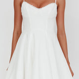 Scully Frill Trim A-Line Mini Dress White