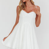 Scully Frill Trim A-Line Mini Dress White