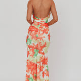 Odelia Sweetheart Mermaid Maxi Dress Print Red