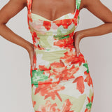 Odelia Sweetheart Mermaid Maxi Dress Print Red