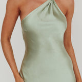 Emmaline One-Shoulder Open Back Maxi Dress Sage