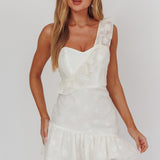 Minka One-Shoulder Ruffle Mini Dress Off White