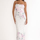 Kaela Crochet Overlay Maxi Dress Floral Pink