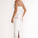Kaela Crochet Overlay Maxi Dress Floral Pink