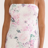 Kaela Crochet Overlay Maxi Dress Floral Pink