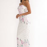 Kaela Crochet Overlay Maxi Dress Floral Pink