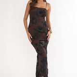 Kaela Cami Maxi Dress Embellished Chocolate