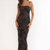 Kaela Cami Maxi Dress Embellished Chocolate