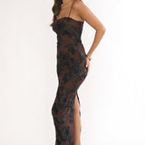 Kaela Cami Maxi Dress Embellished Chocolate