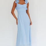 Eloquent Lace-Up Back Maxi Dress Blue