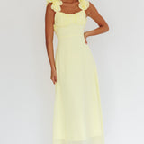 Eloquent Lace-Up Back Maxi Dress Yellow