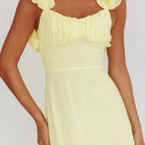 Eloquent Lace-Up Back Maxi Dress Yellow