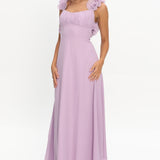Eloquent Lace-Up Back Maxi Dress Lilac