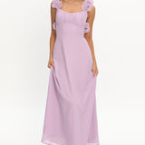 Eloquent Lace-Up Back Maxi Dress Lilac