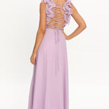 Eloquent Lace-Up Back Maxi Dress Lilac