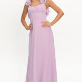 Eloquent Lace-Up Back Maxi Dress Lilac
