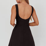 Ascott Bow Slit Mini Dress Black