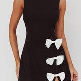 Ascott Bow Slit Mini Dress Black