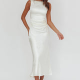 Helsi Pearl Back Midi Dress White