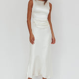 Helsi Pearl Back Midi Dress White