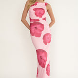 Helsi Low Back Maxi Dress Floral Pink
