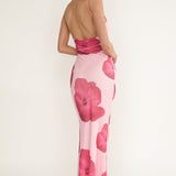 Helsi Low Back Maxi Dress Floral Pink