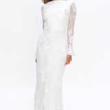 Helsi Long Sleeve Embellished Maxi Dress White