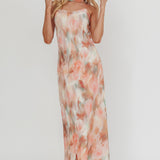 Helsi Cowl Back Maxi Dress Print Pink