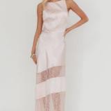 Helsi Low Back Lace Insert Maxi Dress Pink