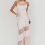 Helsi Low Back Lace Insert Maxi Dress Pink