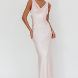 Good Intentions Cowl Neck Open Back Maxi Dress Pink